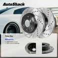 thumbnail image 3 of AutoShack Rear Drilled & Slotted Brake Rotors | Replacement for 2007-2013 Mitsubishi Outlander 2009-2015 Lancer 2.0L 2.4L 3.0L V6 AWD FWD | E-Coated | 2-PC Set | ShadowGuard, 3 of 6