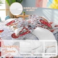 thumbnail image 2 of Winter Christmas Comforter Set Queen Size, Snowman Deer Red Christmas Balls Pine Trees Soft Bedding Set for Man Woman, 4 Pieces Duvet Cover Set with Fitted Sheet, 2 Pillowcases, 2 of 9