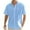 Sky Blue, variant on WREESH Men's Fashion Linen Button Down Shirts Casual Solid Color Short Sleeve Turndown Collar Shirts Comfortable Top Gray