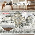 thumbnail image 6 of Washable Rug Living Room Rugs: 6x9 Area Rug Large Soft Boho Vintage Medallion Carpets Indoor Floor Anti Slip Non-Shedding Thin Carpet for Bedroom Dining Room Farmhouse Nursery Home Office-Black/White, 6 of 16