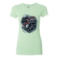 thumbnail image 2 of Wild Bobby, God Is My Judge Smokey Gray Skull Dark Pop Culture Womens Slim Fit Junior Tee, Mint, Large, 2 of 3