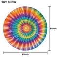 thumbnail image 6 of Rainbow Tie Dye Mandala Pattern Round Tablecloth 60"x60",Wrinkle Wipeable Table Cloth for Kitchen Dining Room Picnic Patio Party, 6 of 6