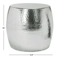 thumbnail image 3 of SAFAVIEH Vanadium Round Hammered Stool Silver, 3 of 4