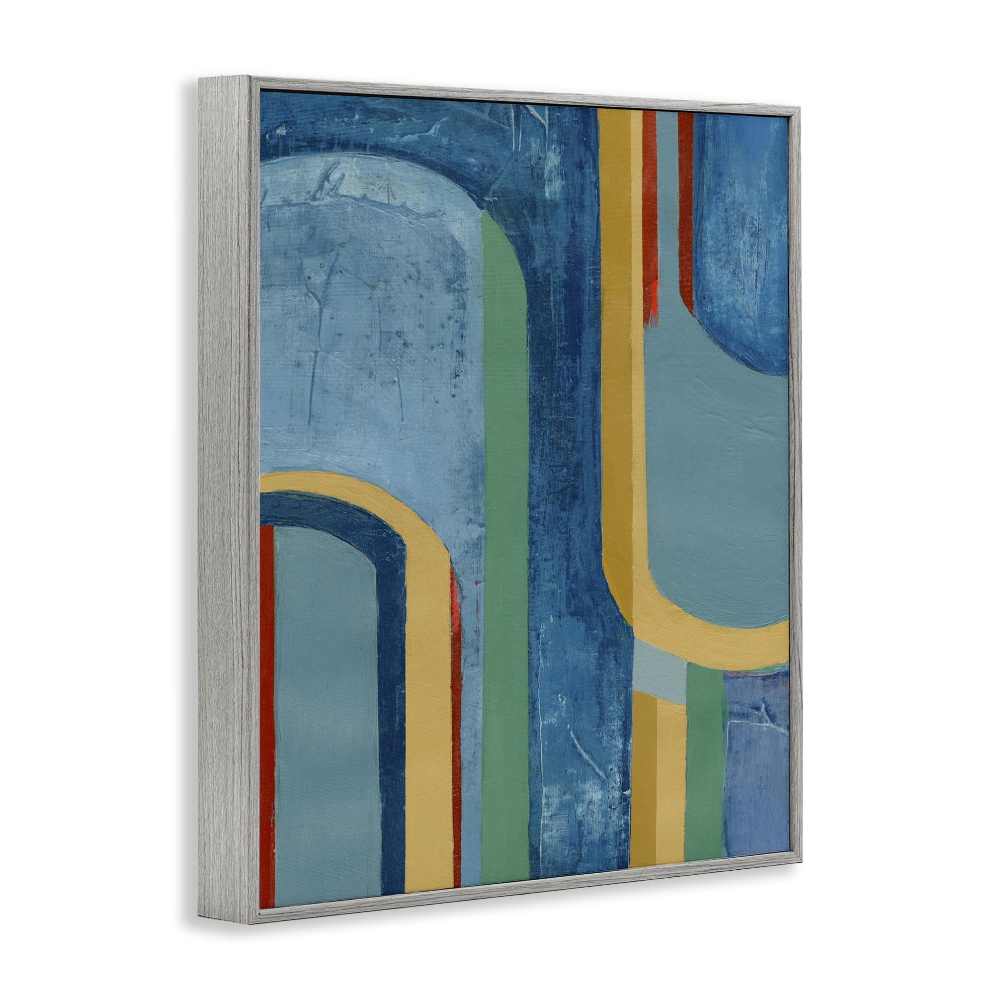 Stupell Industries Dynamic Arches Pattern Abstract Painting Gray Framed Art Print Wall Art, 24 x 30