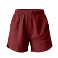 thumbnail image 4 of Neewe Womens Cotton Loose Casual Shorts Summer Plain Elastic Waist Comfy Shorts with Pockets, 4 of 7