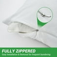 thumbnail image 6 of GOGREEN Bamboo Cotton Waterproof Pillow Protector, Breathable Pillow Cover, Cooling Pillow Case Protector with Zipper, Super Soft Pillow Case Cover with Zipper (2 Packs, Standard 20"x26", White), 6 of 8