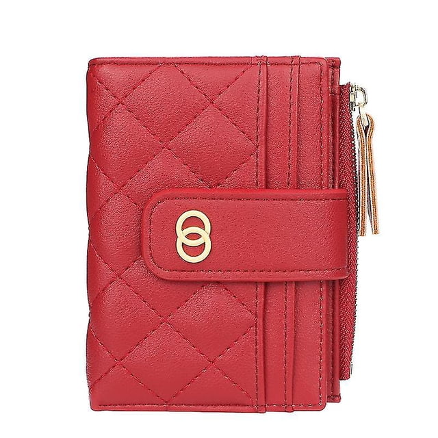 Pequeñas carteras cortas con tarjetero plegable, monedero pequeño con hebilla de cremallera para mujer