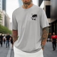 thumbnail image 2 of Gyexs Mens Summer Hawaiian Shirts Classic Fit Short Sleeve Graphic Tee Tops Casual Soft Comfortable Oversized Pullovers Light Gray, Size XXXL, 2 of 4