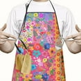thumbnail image 2 of Bright Pioneer Flower Patchwork Apron-Garden Aprons for Women with Pockets-Cotton Linen Waterproof Kitchen Cooking Gardening Aprons Adjustable for Kitchen,Cooking,BBQ and Salon 33x27 Inch, 2 of 7