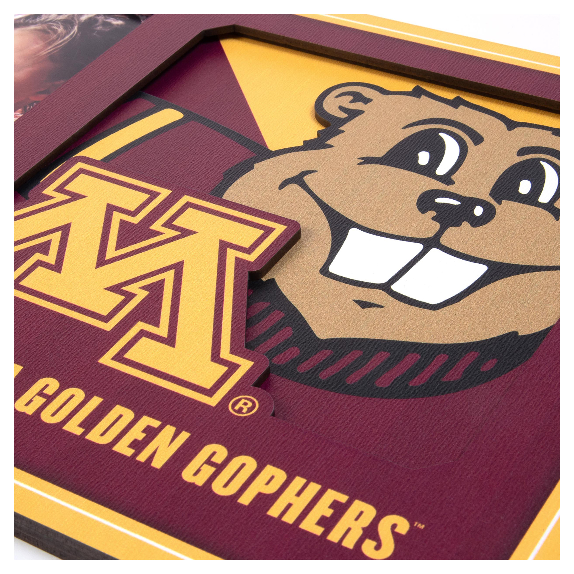 IDNA Minnesota Golden Gophers 3D Logo Series Picture Frame