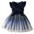 thumbnail image 4 of Taybagh Toddler Dress Princess Baby Girl Ruffle Knit Tutu Dress with Star Glitter Graphic 3t Girl Clothes, 4 of 4