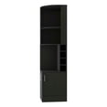 thumbnail image 2 of FM FURNITURE Delhi Corner Bar Cabinet Double Door Engineered Wood Black, 2 of 5