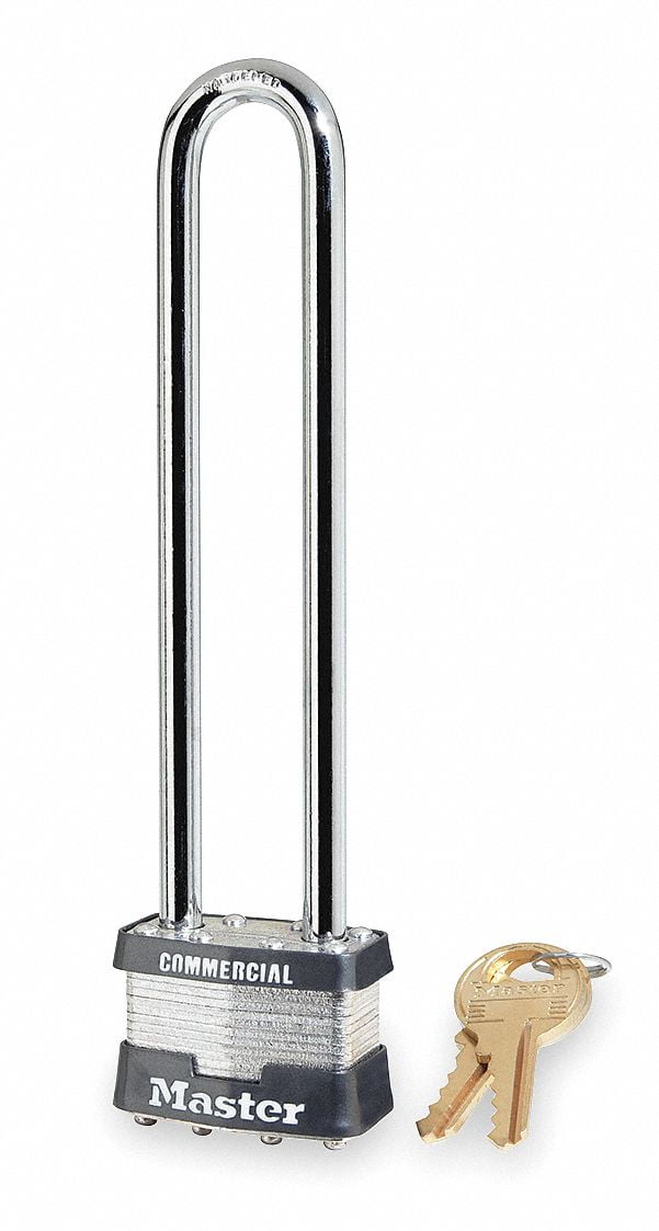 Master Lock Keyed Padlock, 3/4 in,Rectangle,Silver  1KALN