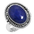 thumbnail image 1 of 925 Sterling Silver Ring For Women - Men Blue Natural Lapis Lazuli Gemstone Silver Ring Size 10.5 September Birthstone Silver Ring Size 10.5 New Year Gift For Mom Gemstone 925 Silver Jewelry, 1 of 6