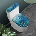 thumbnail image 3 of HELLHERO 2 Piece Elastic Bottom Toilet Cover with Stretch for Universal Peacock, 3 of 8