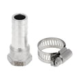 thumbnail image 1 of Accesorios de manguera de acero inoxidable 304 Unique Bargains 5/8" OD 3/8" BSPT conector hembra para aire, agua, aceite, gas, combustible 1 juego tono plateado, 1 of 6