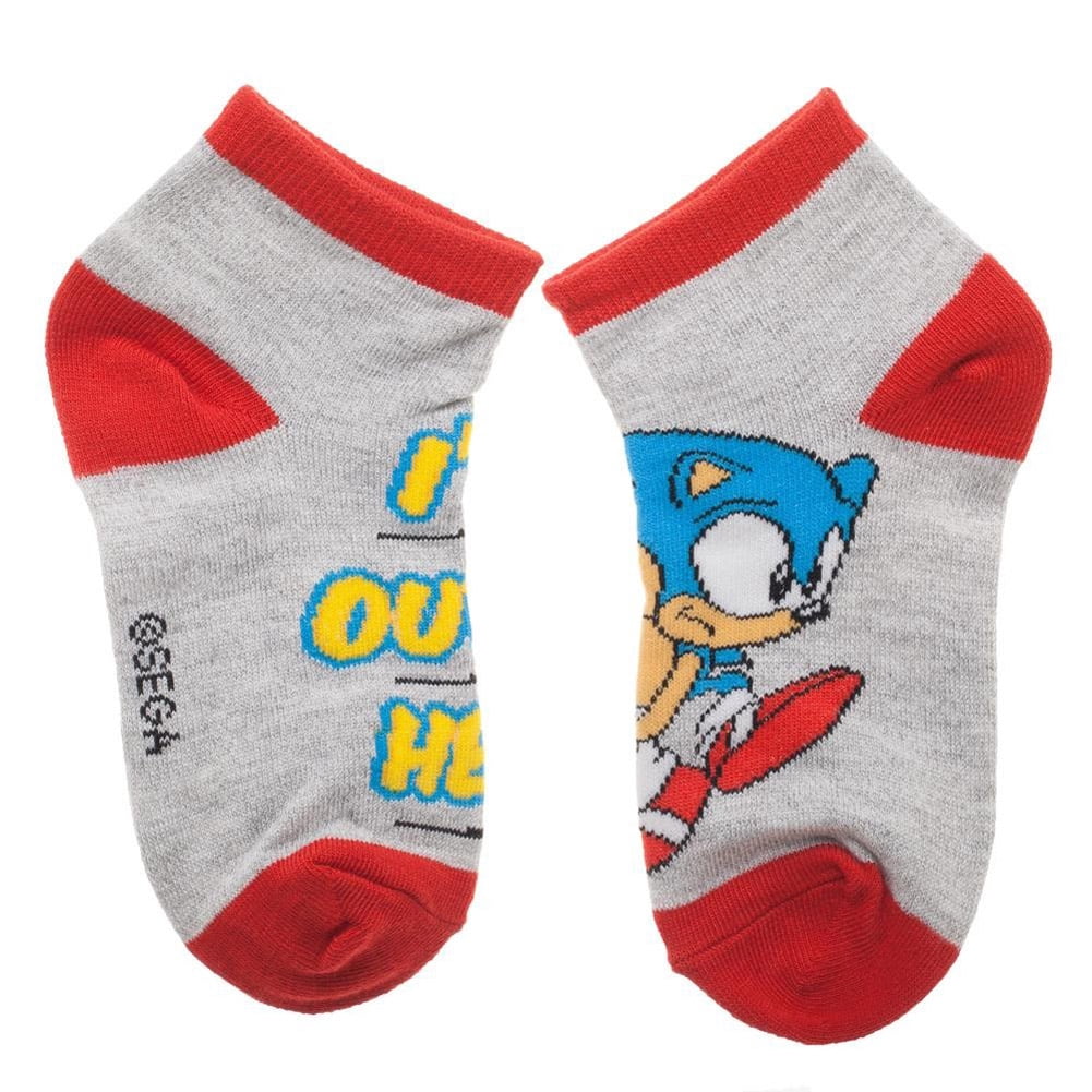Sega Sonic The Hedgehog Youth Ankle Socks 4 PAIRS