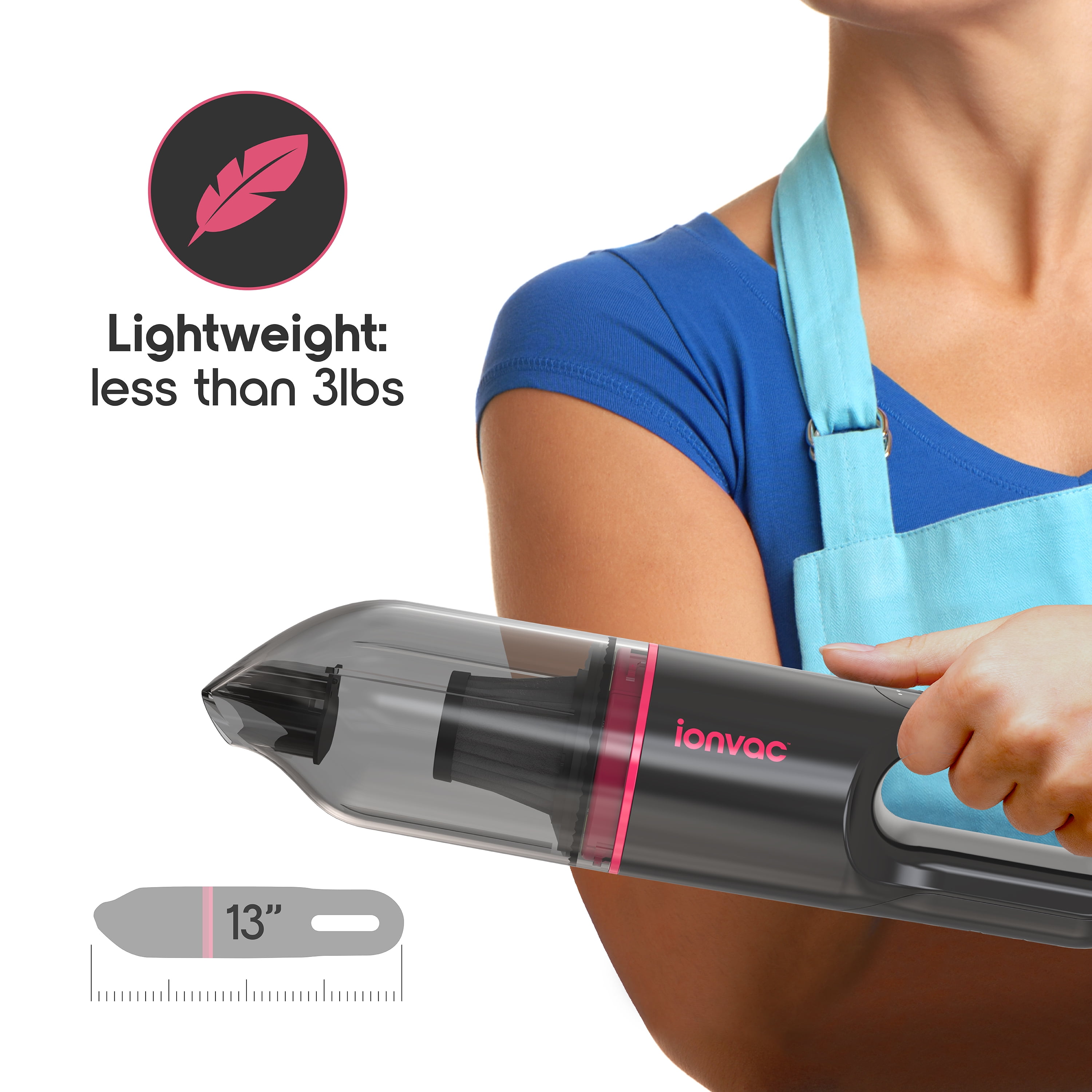 IonVac Lightweight Handheld Cordless Vacuum Cleaner USB Charging Multi Surface New Walmart