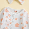 thumbnail image 5 of Weebloom Baby Sleepwear Toddler Long Sleeve Floral Prints Romper Jumpsuit Kinds Fall Winter Clothes Rompers,White 3-6 Months, 5 of 8