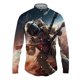 thumbnail image 3 of Camisetas con estampado 3D de astronauta espacial para hombre, camisetas casuales de manga larga con botones, ropa de calle, blusa de gran tamaño para hombre, 3 of 5