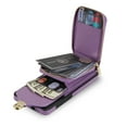 thumbnail image 6 of for Samsung Galaxy A13 4G Case Wallet with Shoulder Strap for Women - Crossbody Lanyard,Zipper Pocket,Credit Card Holder,Shockproof - Metal Buckle Closure Premium PU Leather Case, Purple, 6 of 10