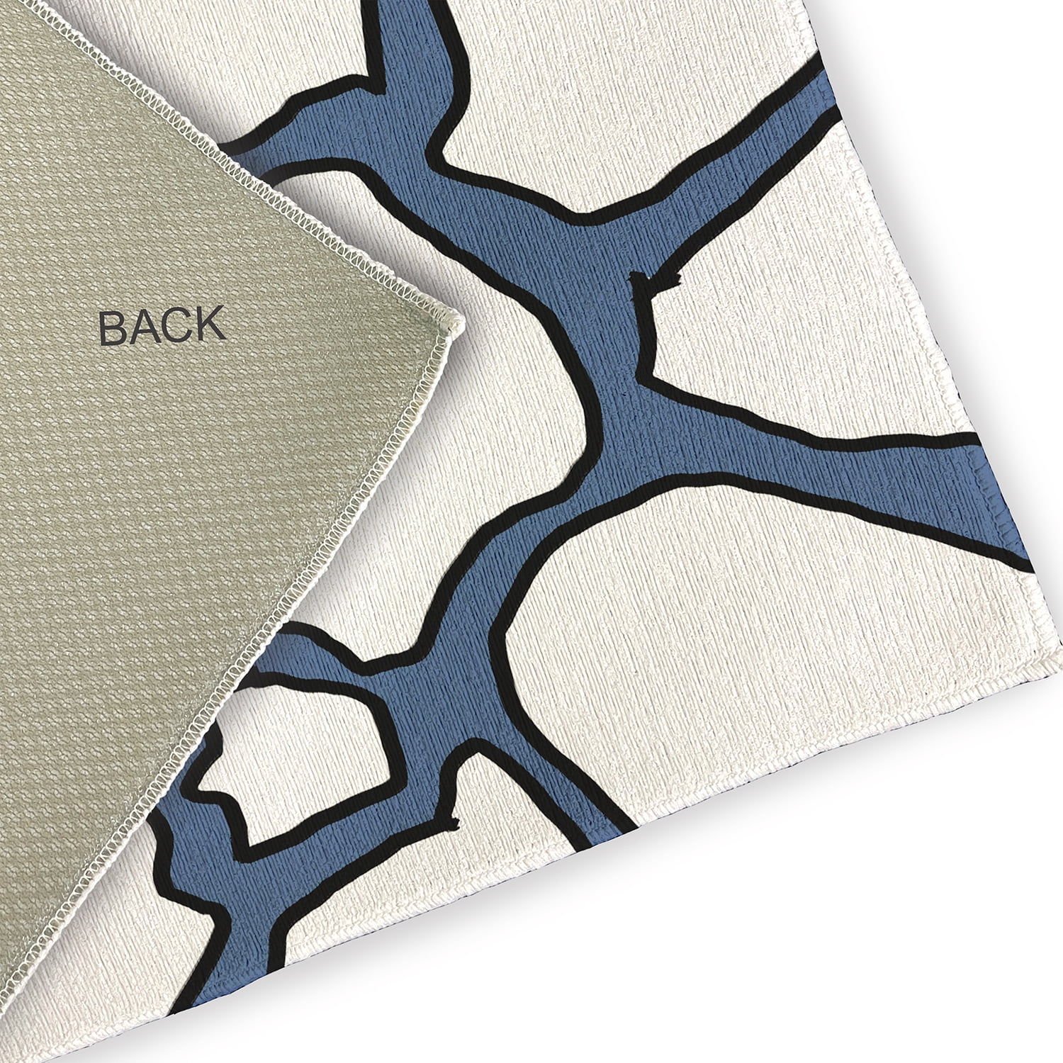 Simply Daisy 2' x 3' Blue Petal Lines Spring Chenille Indoor/Outdoor Rug