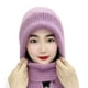 thumbnail image 1 of Gorro de punto cálido de invierno de terciopelo Coral para mujer Jumpingount Doble Sombreros púrpura, 1 of 6