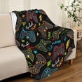 thumbnail image 4 of Gaming Gaming Neon Video Game Neon Video Game Gamer Throw Blanket Soft Bed Bedding Warm Cozy Plush Flannel Fleece Blankets Gifts for Boys Teens Men, Sofa Couch Bedroom Home Decor, 80"X60", 4 of 9
