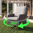 thumbnail image 6 of MOLIBYME 360 Degree Outdoor Swivel Chair Set of 2, Patio All-Weather Wicker Lounge Chairs with High Back for Porch Deck Balcony, 6 of 10