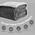 thumbnail image 3 of Tufted Heated Blanket Full Size - Fast Warming with 6 Heat Settings & 4 Hours Auto-Off, Electric Bed Blanket for Bedroom, 72"x84", London Grey, 3 of 6