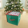 thumbnail image 4 of Christmas Ornament Storage Box with 64 Compartments, Foldable Organizer Container for Holiday Baubles Decorations, Protective Storage Bin with Lid and Handle, 4 of 5