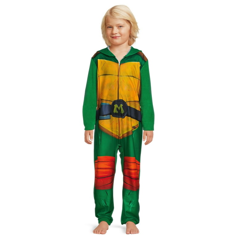 Teenage Mutant Ninja Turtles Boys One Piece Pajamas Size 4-14 Union Suit  Costume