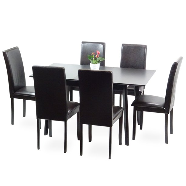 Wickerix Dining Room Set of 6 Fallabella Chairs and Extendable Dining