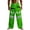 Green, variant on Mens Funny Pants with Pockets Summer Loose Straight Leg Linen Pants Novelty 3D Cartoon Print Beach Slacks Stretch Waist Drawstring Trousers Mint Green L