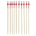 thumbnail image 2 of BambooMN 5.9" Decorative Small Ball Bamboo Cocktail Fruit Sandwich Picks Skewers - Red Dipped - 300pcs, 2 of 7