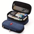thumbnail image 5 of Student Large Capacity Double Layer Retractable Pencil Case Simple Style Girl Boy Junior High School High School Students Tote Stationery Box, 5 of 5
