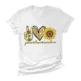 thumbnail image 6 of Lilgiuy Discount Women Peace Love Sunshine Letter Shirt Summer Short Sleeve Top Sunflower Print Casual Crewneck T-Shirt Soft Blouse Tee, 6 of 6