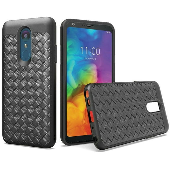 GSA Woven Textured Dual Layer Hybrid Case for LG Q7 Plus (2018) & Q7 Black