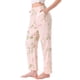 thumbnail image 4 of Pantalones de lounge para mujeres INSPIRE CHIC con patrón de puntos florales, pantalones de pierna ancha, cintura elástica con bolsillo, pijama de noche color amarillo, 4 of 6