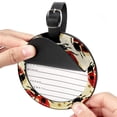 thumbnail image 2 of Seven Starred Ladybird Set of 2pcs PU Leather Round Suitcase Tags with Privacy Cover and Name ID Tag - Ideal for Travel Luggage, Handbags, Backpacks, School Bags, 2 of 6