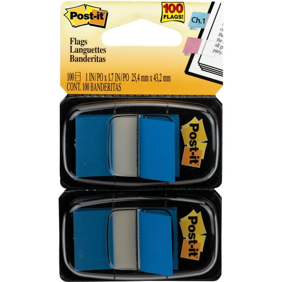 Post-it Flags - 2 Dispensers, Blue, 100 / Pack (Quantity)