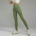 thumbnail image 4 of Riforla Women Leggings High Waist Seamless Lifting Yoga Pants with Squat Proof Fabric Pants for Women Green XL, 4 of 5