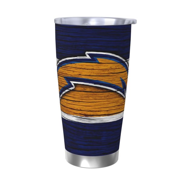 Taza térmica duradera de acero inoxidable 304 con tapa y pajita con temática del equipo de fútbol de los Chargers Taza térmica de acero inoxidable de 20 oz Taza para automóvil Adecuada para bebidas