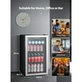 FOHERE 126 Can Beverage Refrigerator Cooler, 3.2 Cu.ft Mini Fridge