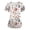 01#White, variant on Scrub Tops Women Short Sleeve V-Neck Holiday Printed Medical Nurse Uniforms Scrub Tops Shirt with Pockets