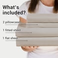 thumbnail image 2 of SIABC-Hitime King Size 4-Piece Sheet Set - Ultra Soft & Breathable Polyester Bed Sheets, All Season Cooling Bedding with Deep Pockets, Wrinkle & Fade Resistant (Linen, King), 2 of 4