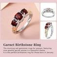 thumbnail image 4 of 3 Stone Garnet Vintage Rings for Women in 925 Sterling Silver with 14K Gold Plated - January Birthstone Promise Engagement Red Jewelry Birthday Christmas Gifts Size - 5, 4 of 7
