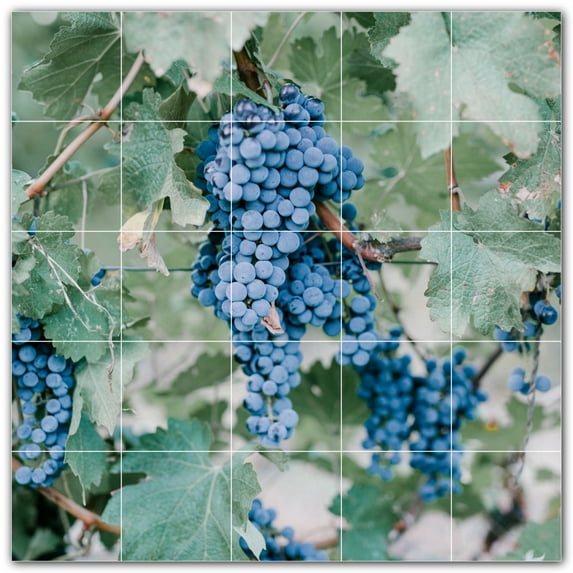 Picture-Tiles.com: Wine Ceramic Tile Wall Mural WAL501210-55S. 21.25"W x 21.25"H using (25) 4.25" x 4.25" Ceramic Tiles-Satin Finish