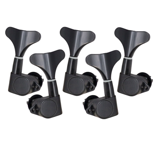 Piezas de Repuesto Sunnimix Piezas Bajas Sellado de la Cola del Pez Botón de Afinación Sintonizador de Clavija Negro 2L3R Afinadores de Bajo Machine Heads