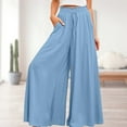 thumbnail image 4 of Women Oversized Pants Solid Color Ladies Casual Pants Boho Style Vacation Outfit, 4 of 6